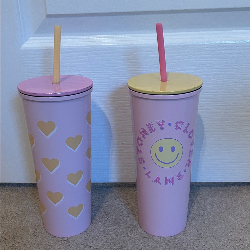 Stoney Clover Lane x Target Insulated Smiley Face & heart tumblers 24.7 fl oz